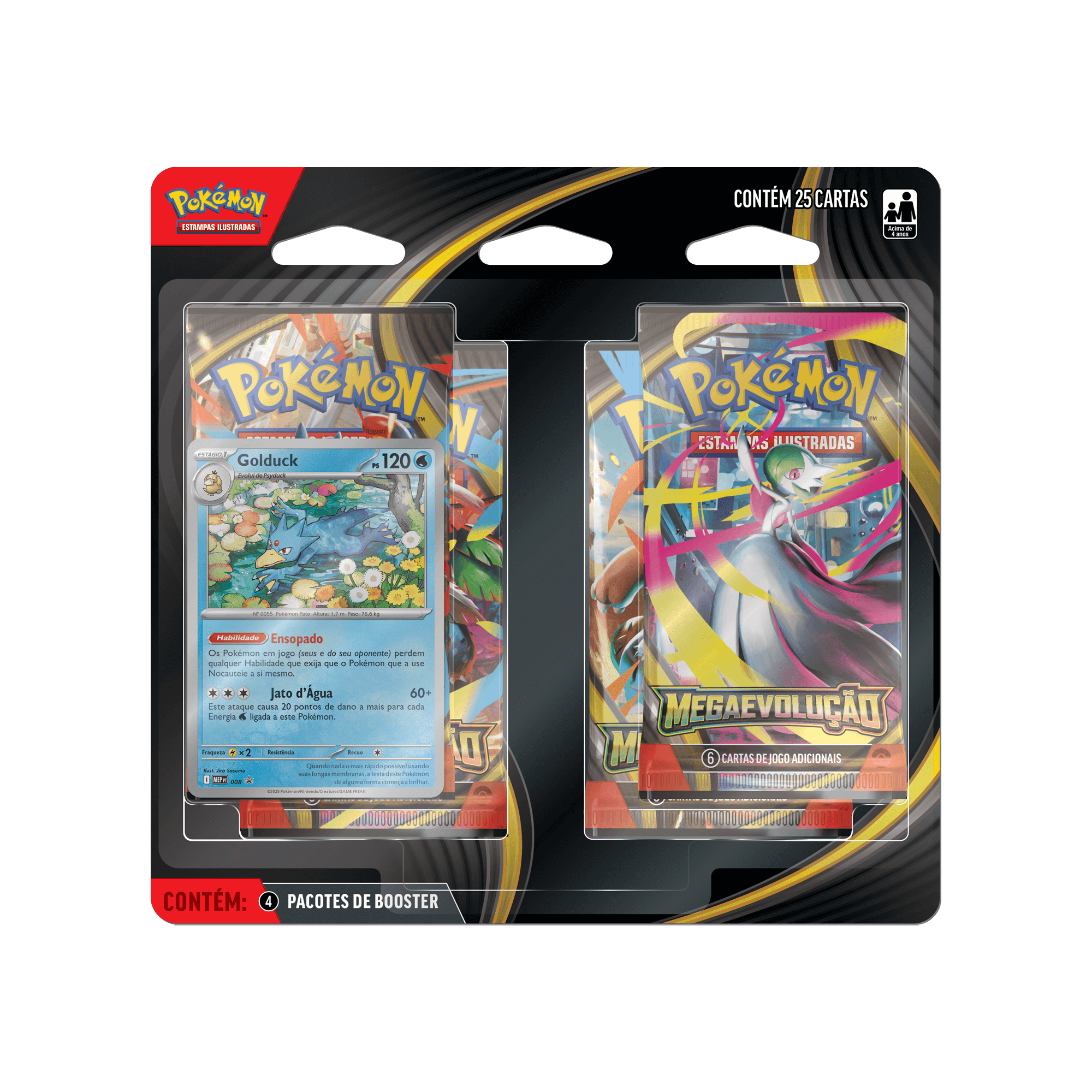 (PT-BR) Pokémon Blister Quádruplo Mega Evolução Golduck [PRÉ-VENDA]