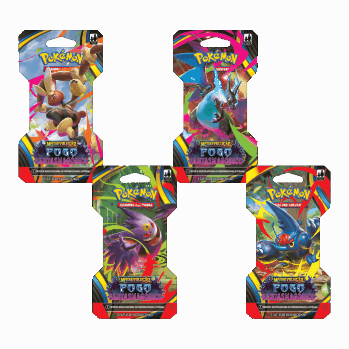 (PT-BR) Pokémon Blister Unitário Mega Evolução Fogo Fantasmagórico [PRÉ-VENDA]