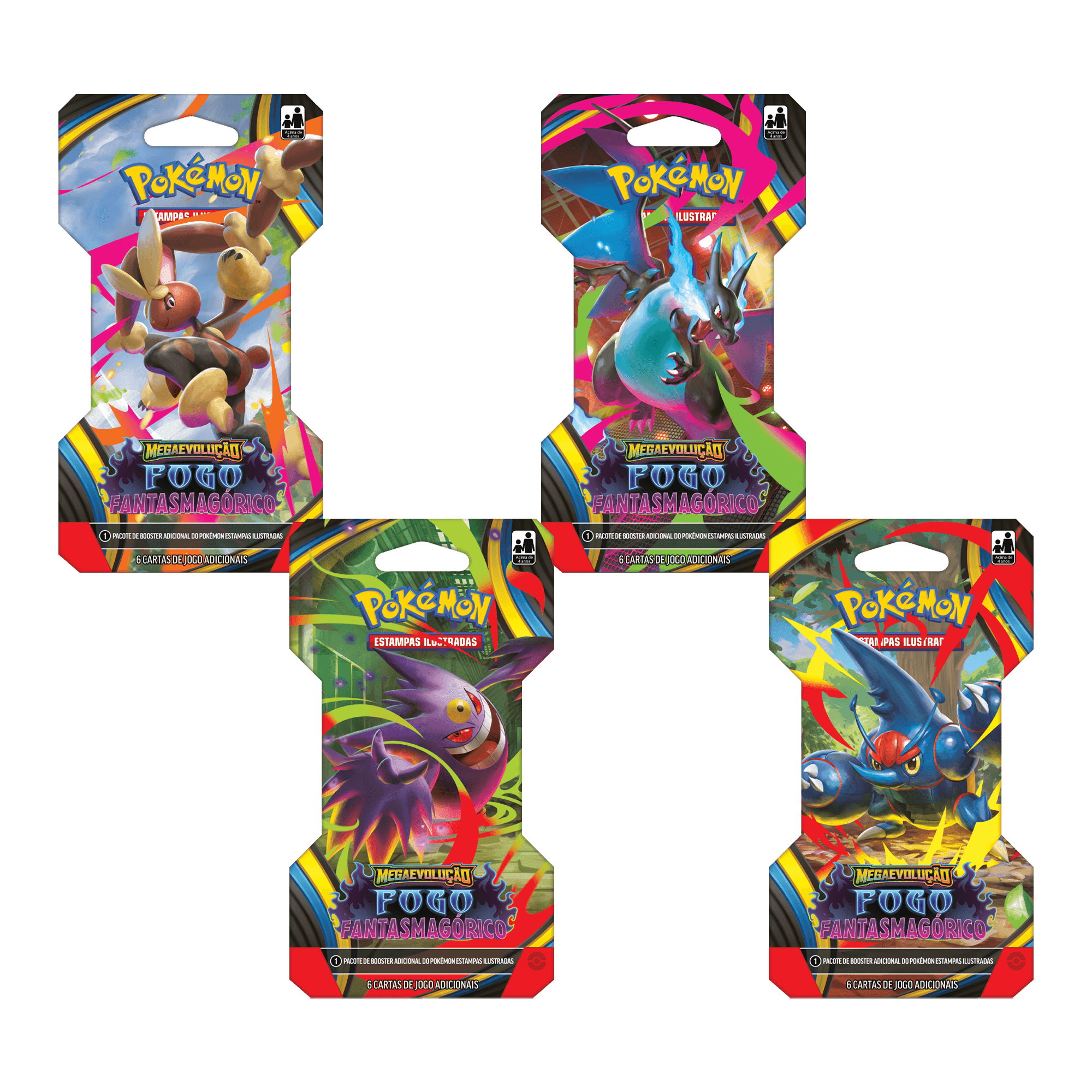 (PT-BR) Pokémon Blister Unitário Mega Evolução Fogo Fantasmagórico [PRÉ-VENDA]