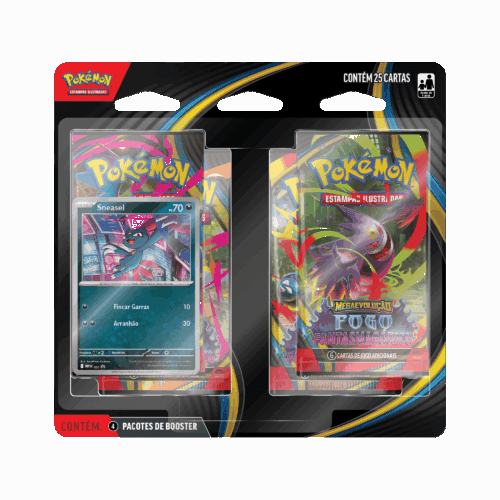 (PT-BR) Pokémon Blister Quádruplo Mega Evolução Fogo Fantasmagórico Sneasel