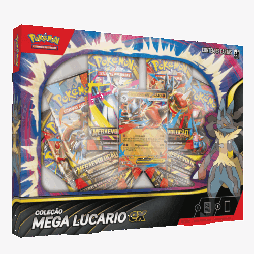 (PT-BR) Pokémon Box Coleção Mega Lucario Ex [PRÉ-VENDA]