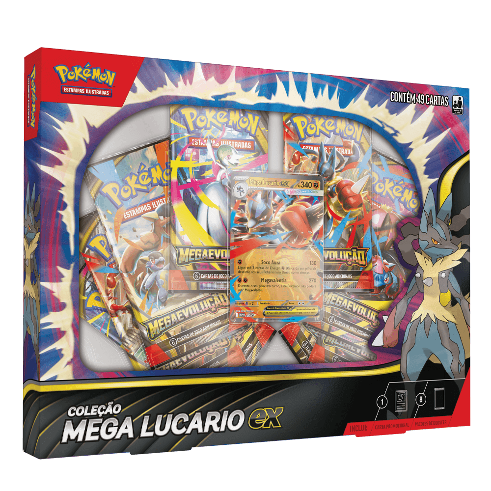 (PT-BR) Pokémon Box Coleção Mega Lucario Ex [PRÉ-VENDA]