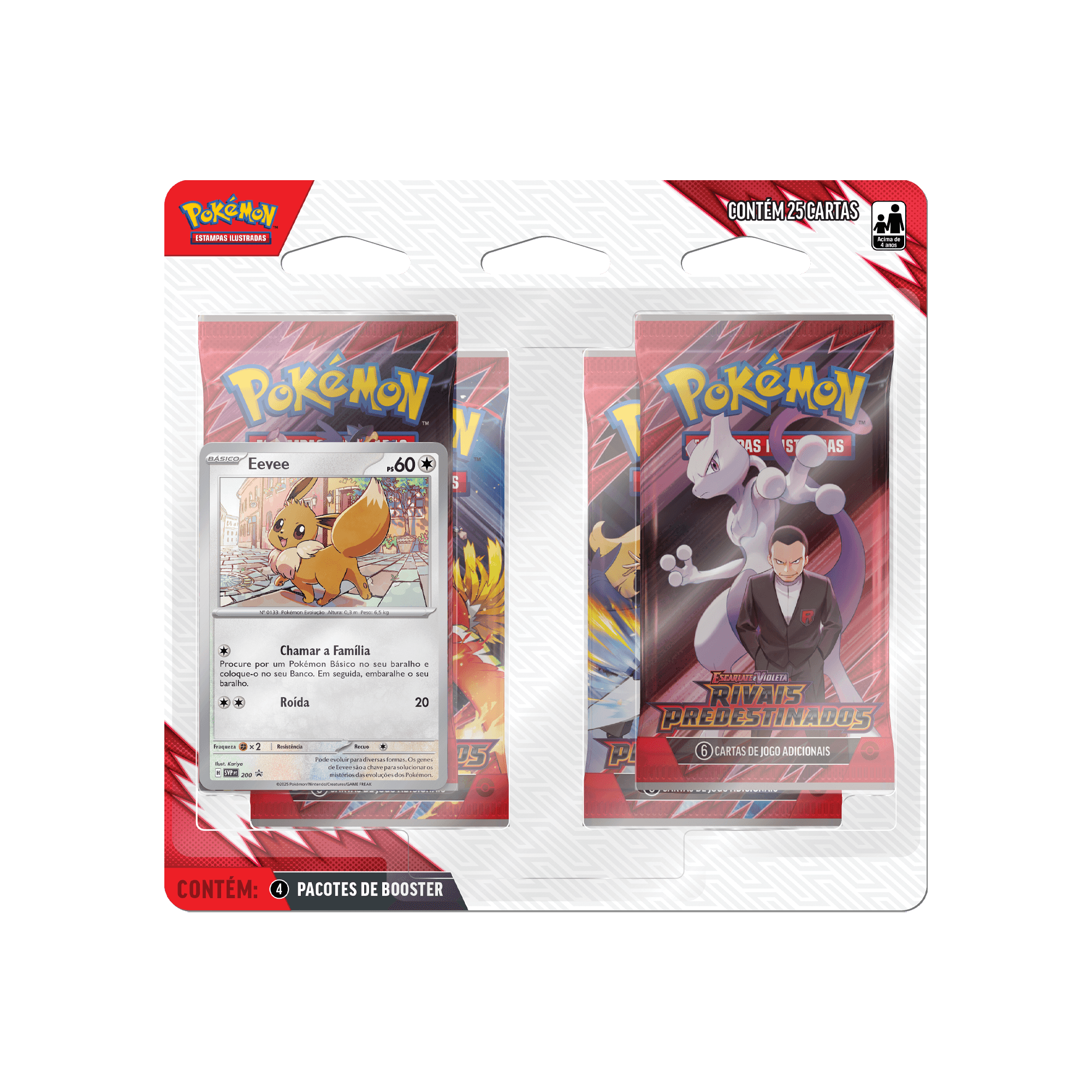 (PT-BR) Pokémon - Blister Quádruplo - Escarlate e Violeta - Rivais Predestinados - Eevee