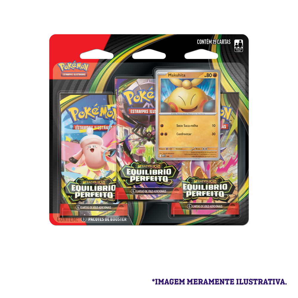 (PT-BR) Pokémon - Blister Triplo - Mega Evolução - Equilíbrio Perfeito - Makuhita