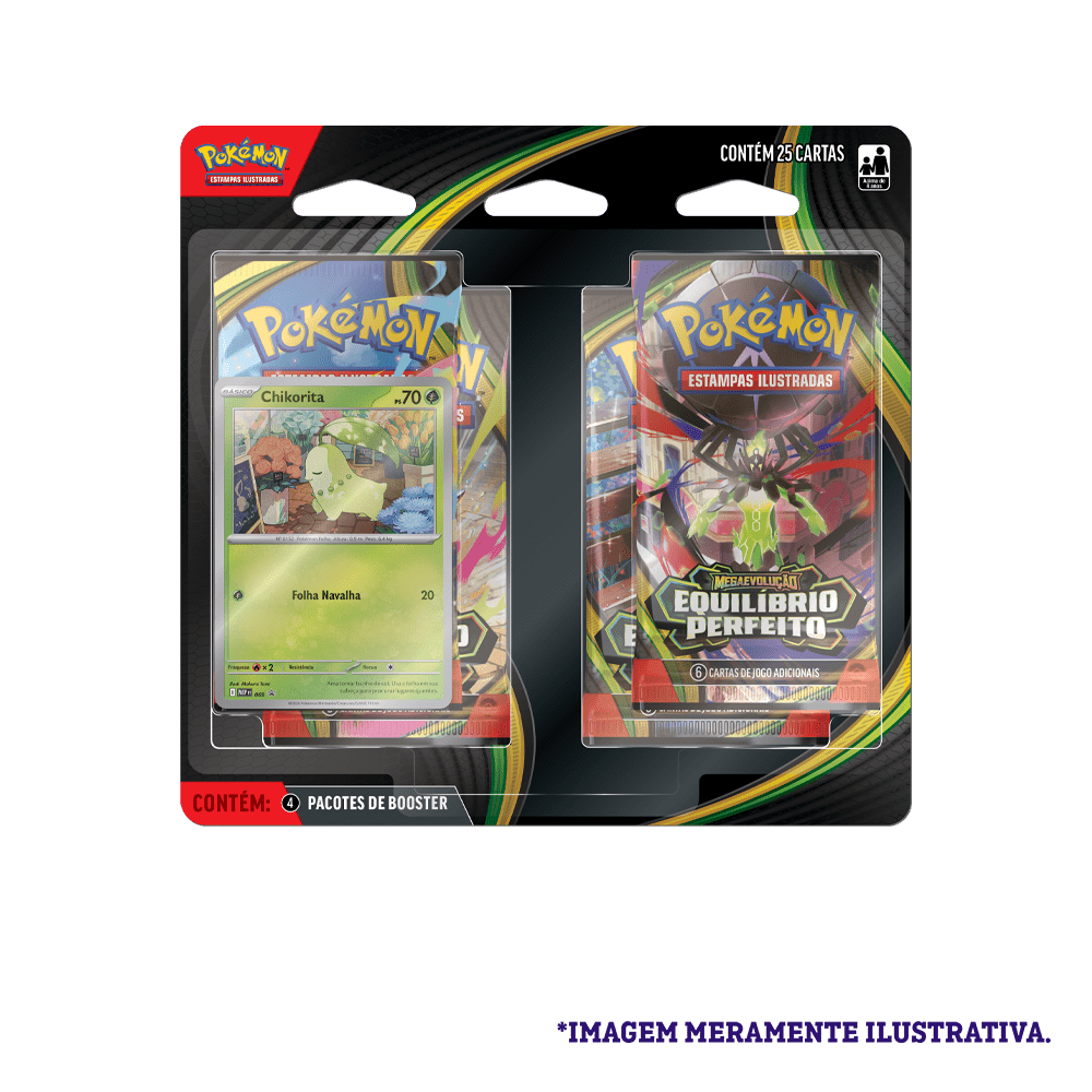 (PT-BR) Pokémon - Blister Quádruplo - Mega Evolução - Equilíbrio Perfeito - Chikorita